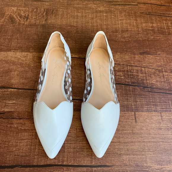 Isa Tapia white pointed toe slip on ballet flats - Picture 16 of 16